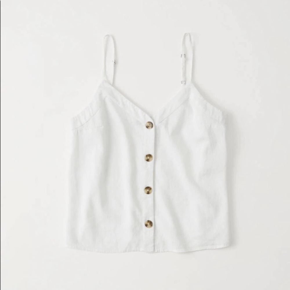 Abercrombie and Fitch White Button up tank top